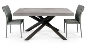 Tavolo allungabile con piano beton base metallo ART.005