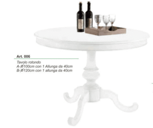 Tavolo rotondo con allunga da 40 cm vari colori ART.006