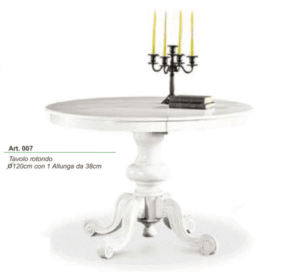 Tavolo rotondo con allunga da 38 cm vari colori ART.007