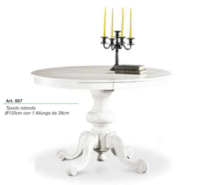 Tavolo rotondo con allunga da 38 cm vari colori ART.007