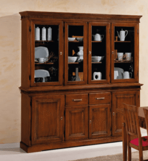 Vetrina arte povera 4 ante e 2 cassetti in legno 200x47x214 cm ART.056