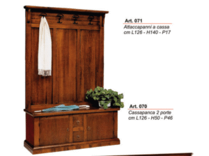 Attaccapanni cassapanca in stile arte povera ART.070/071