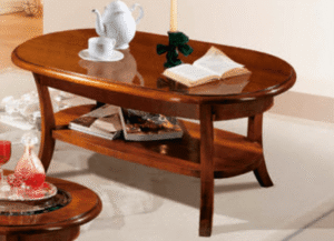 Tavolino ovale con piano in legno ART.083