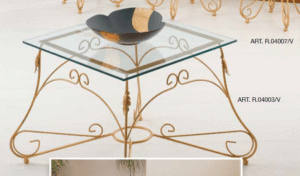 Tavolino quadrato in ferro battuto 60x60 cm R.04003/V