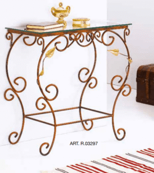 Consolle foglie in ferro battuto R.03297
