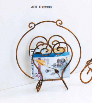 Portariviste in ferro battuto foglie R.03308