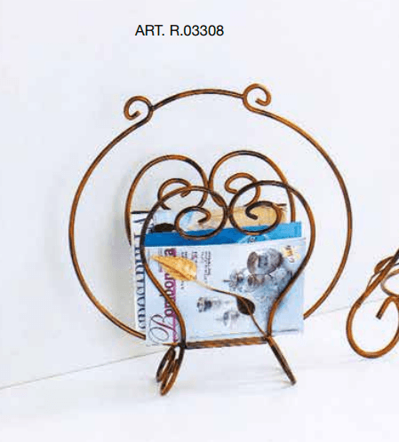 Portariviste in ferro battuto foglie R.03308