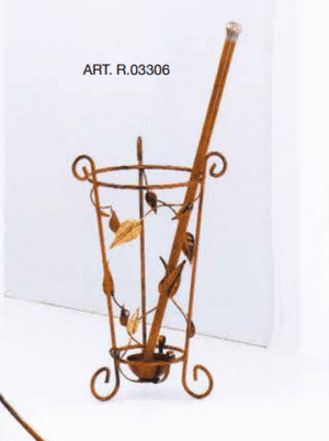 Portaombrelli in ferro battuto foglie R.03306