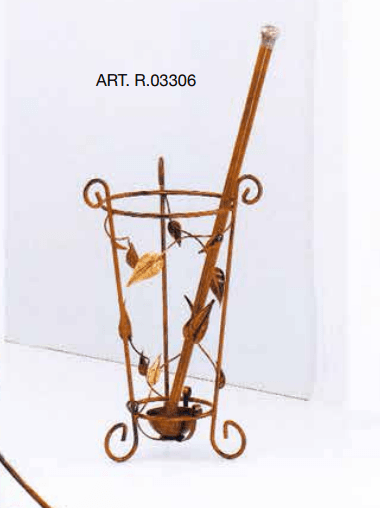 Portaombrelli in ferro battuto foglie R.03306