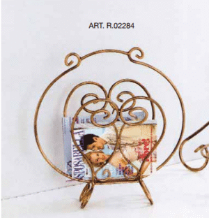 Portariviste in ferro battuto foglie R.02284