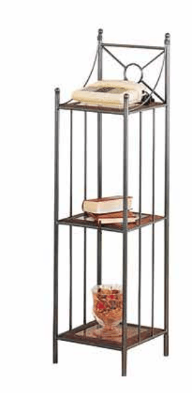 Etagere in ferro battuto con ripiani in vetro R.0931