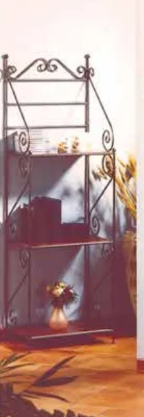 Etagere in ferro battuto con ripiani in legno R.0571