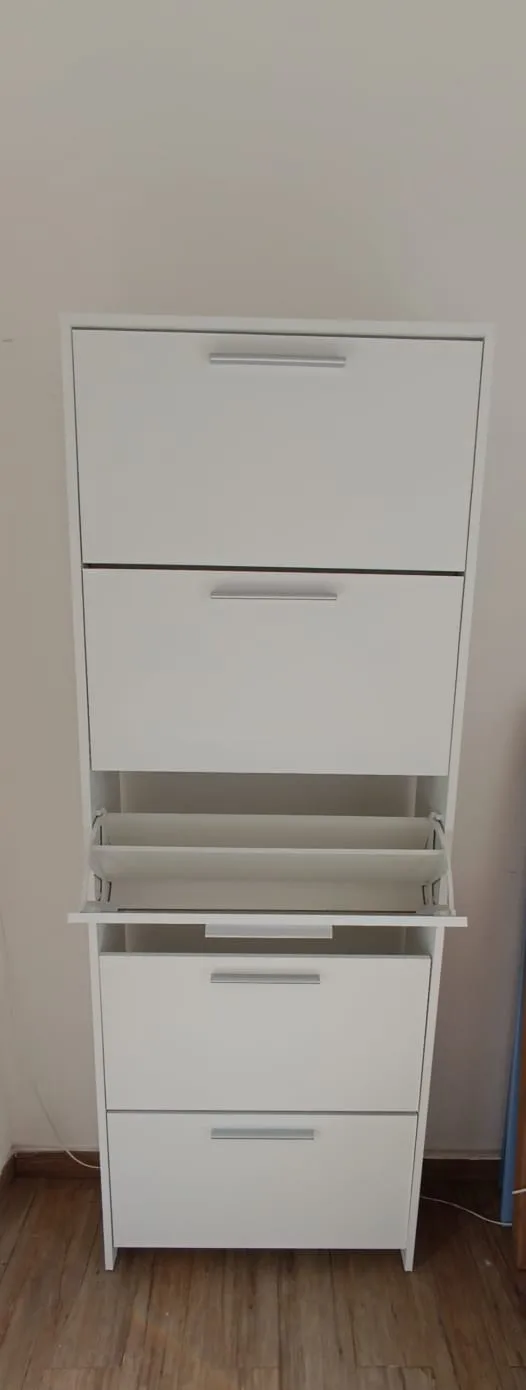 Scarpiera 5 ante doppia profondit&agrave; L 70 x P 29 x H 187 cm bianco - immagine 2