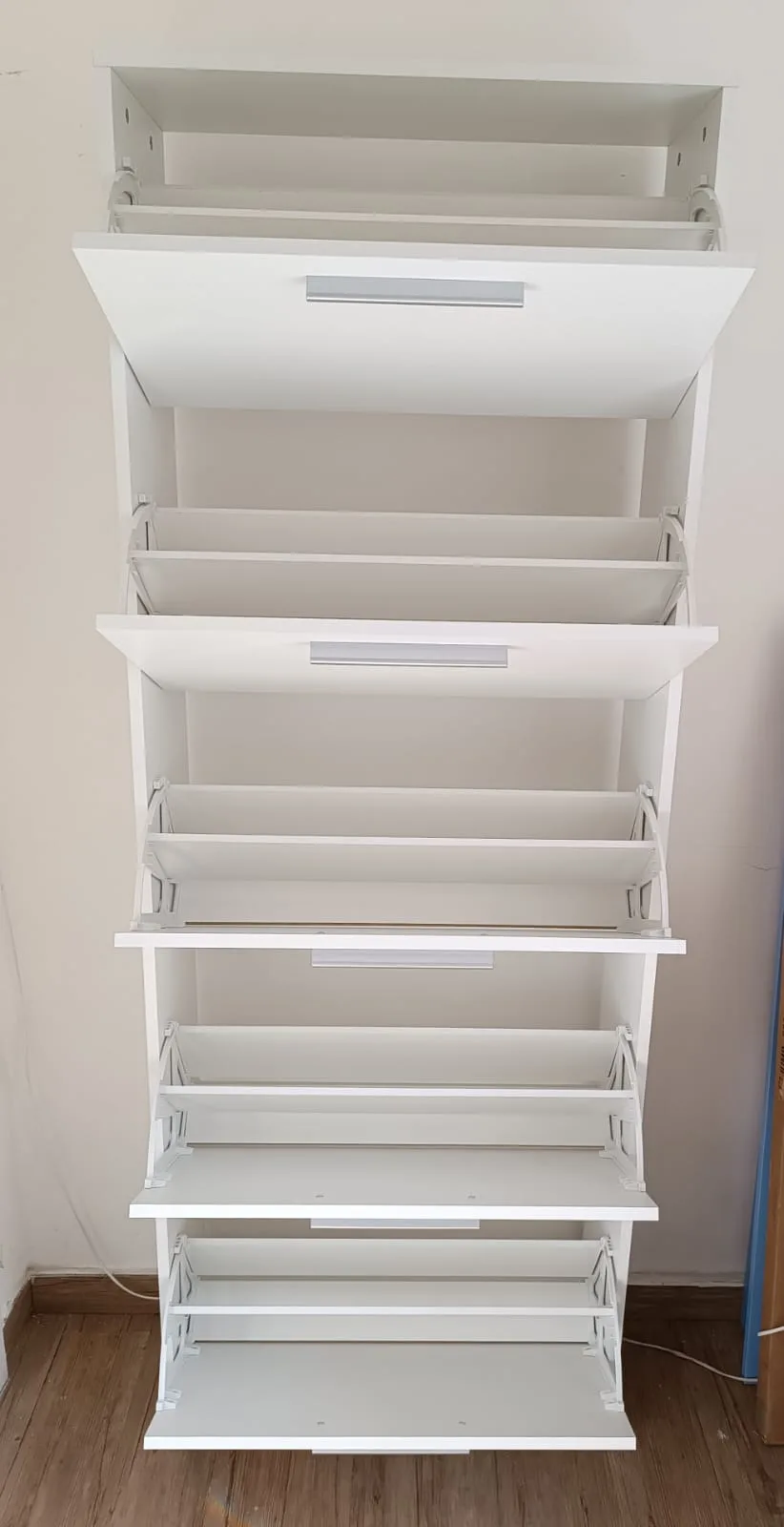 Scarpiera 5 ante doppia profondit&agrave; L 70 x P 29 x H 187 cm bianco - immagine 3