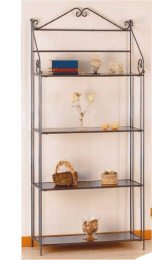 Etagere ferro battuto 76x34 con ripiani in legno PR.032