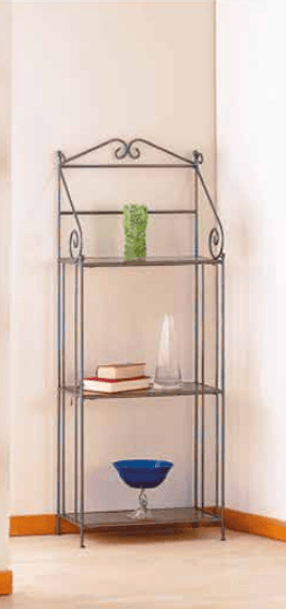 Etagere ferro battuto 52x27 con ripiani in legno PR.031