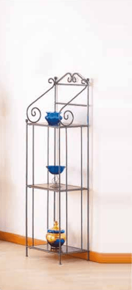 Etagere ferro battuto 38x27 con ripiani in legno PR.030