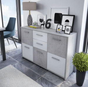 Madia Domino bianco e grigio