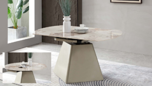 Tavolo Zeus tortora allungabile in marmo