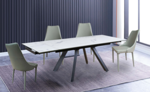 Tavolo Dalton allungabile in marmo bianco