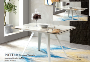 Tavolo Potter allungabile in marmo