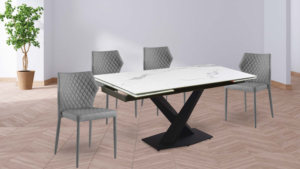 Tavolo Malcom allungabile in marmo bianco