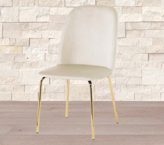 Sedia Maya beige in velluto