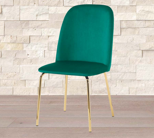 Sedia Maya verde in velluto