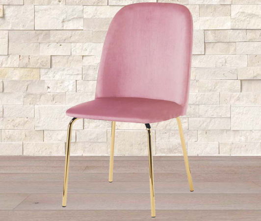 Sedia Maya rosa in velluto