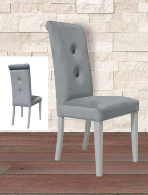 Sedia Alice in velluto grigio