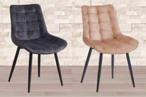 Sedia Celina in velluto grigio o tortora