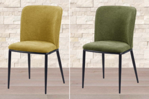 Sedia Lucy in tessuto verdino o ocra