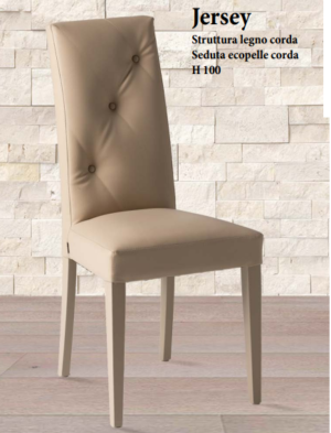 Sedia Jersey in ecopelle tortora