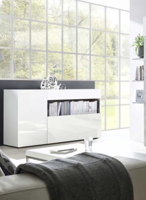 Madia Sorano bianco lucido e cemento