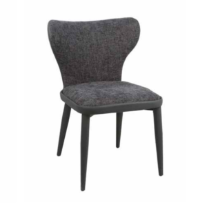 Sedia Circe in ecopelle e tessuto grigio