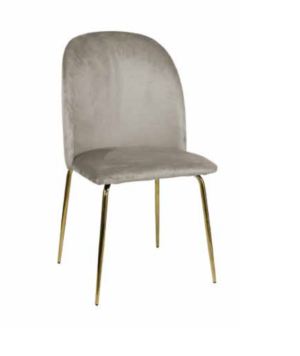 Sedia Eleonora in vellutino tortora piedi oro