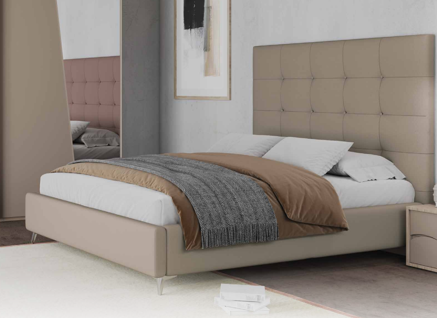 Letto contenitore Zaira in tessuto vogue 03