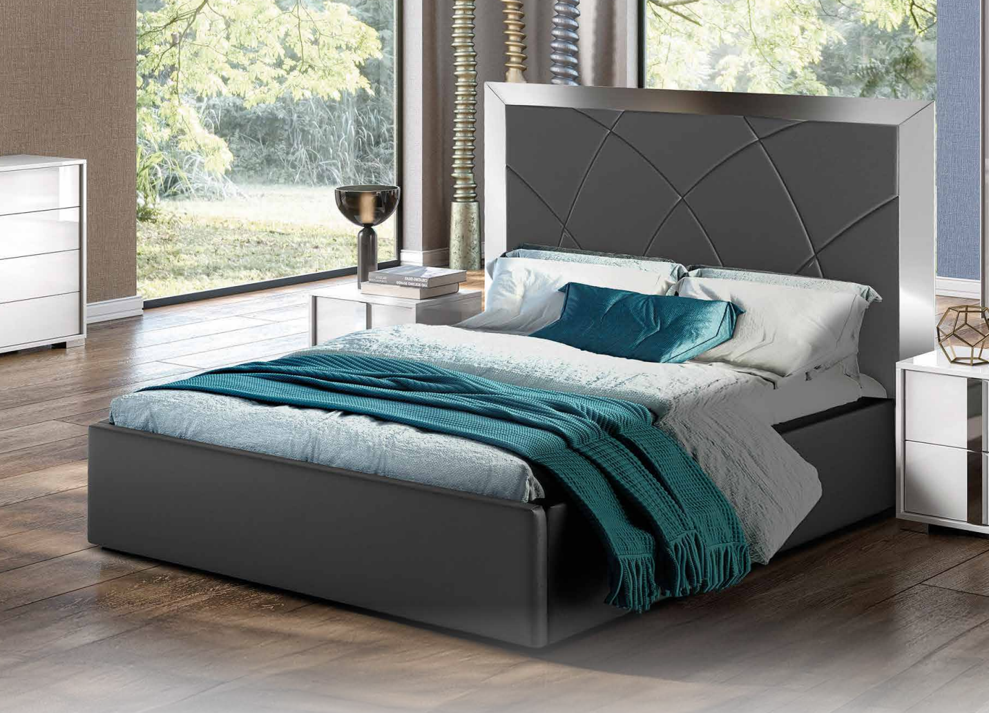 Letto contenitore Paola in tessuto vogue 16