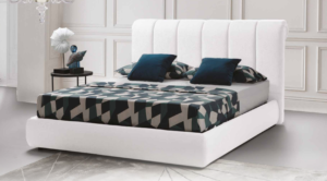 Letto contenitore Lorena in ecopelle bianco