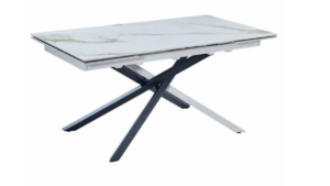 Tavolo allungabile Artemide bianco 160x90 piano ceramica venato